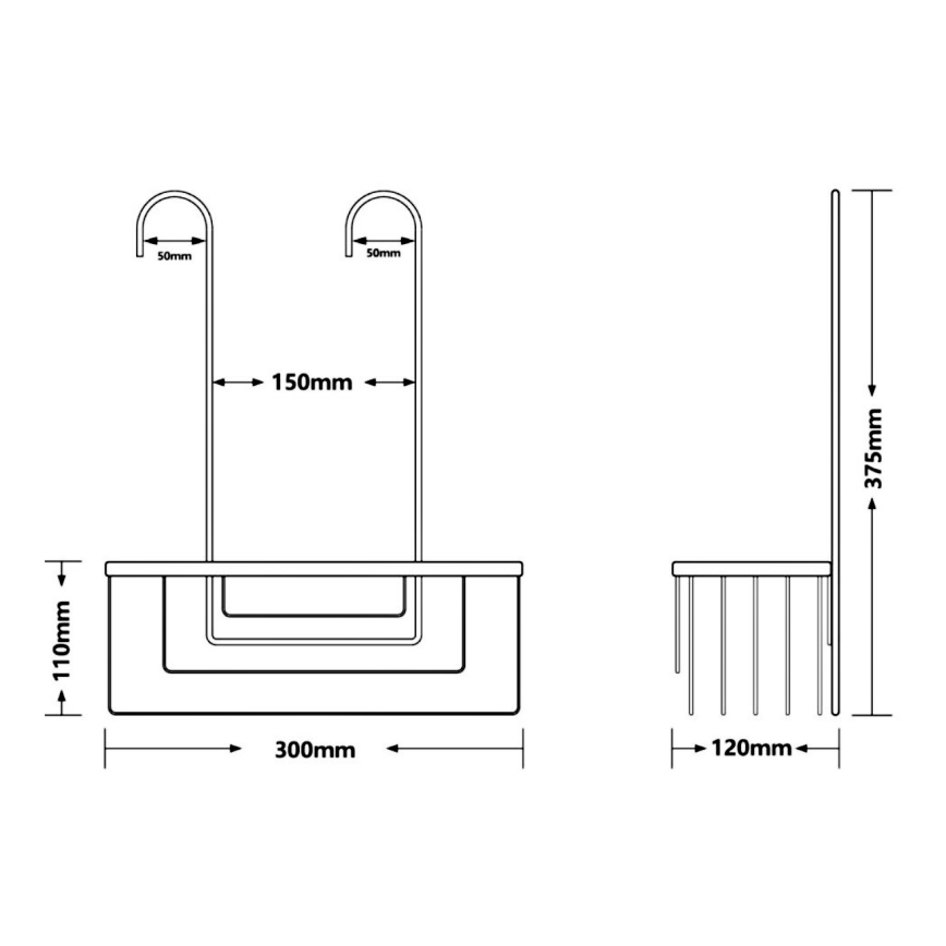 Gedy - Závesná polica do sprchy SMART 37,5x30 cm lesklý chróm