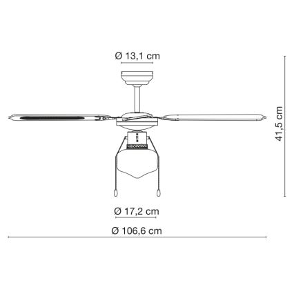 Globo - Stropný ventilátor 1xE27/60W/230V