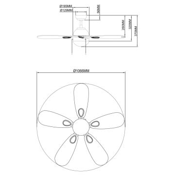Globo - Stropný ventilátor 1xE14/60W/230V