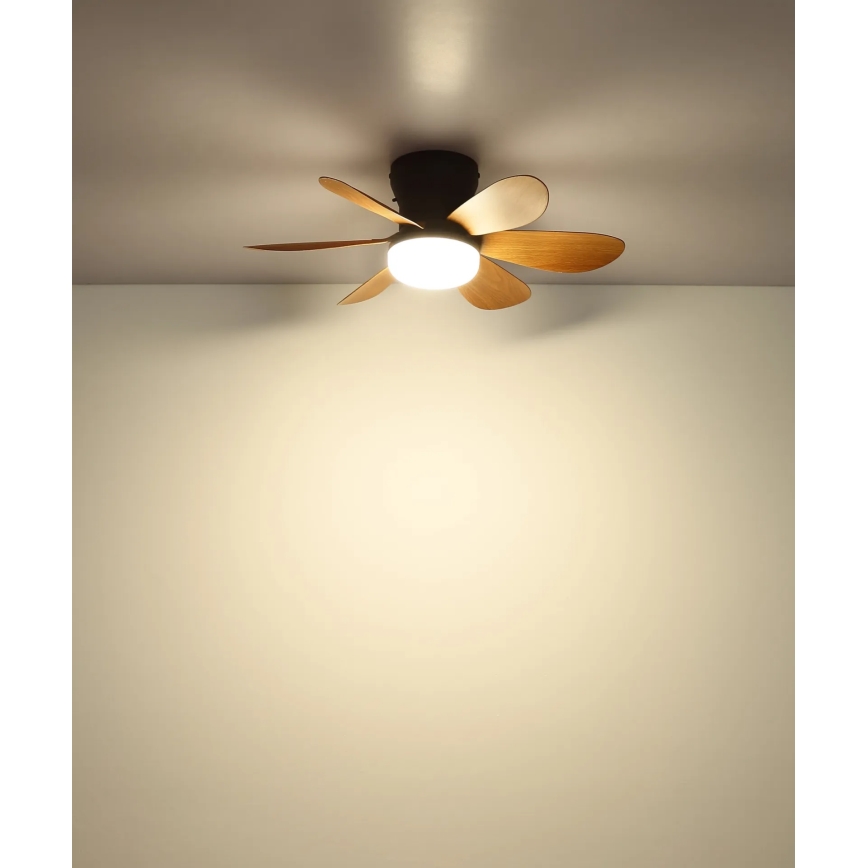 Globo - LED stmievateľný stropný ventilátor LED/5W/230V 2700-6500K hnedý + diaľkové ovládanie