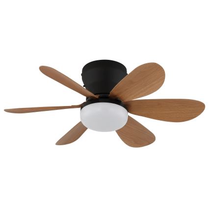 Globo - LED stmievateľný stropný ventilátor LED/5W/230V 2700-6500K hnedý + diaľkové ovládanie
