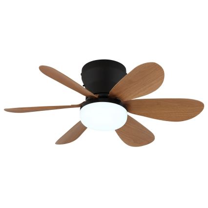 Globo - LED stmievateľný stropný ventilátor LED/5W/230V 2700-6500K hnedý + diaľkové ovládanie