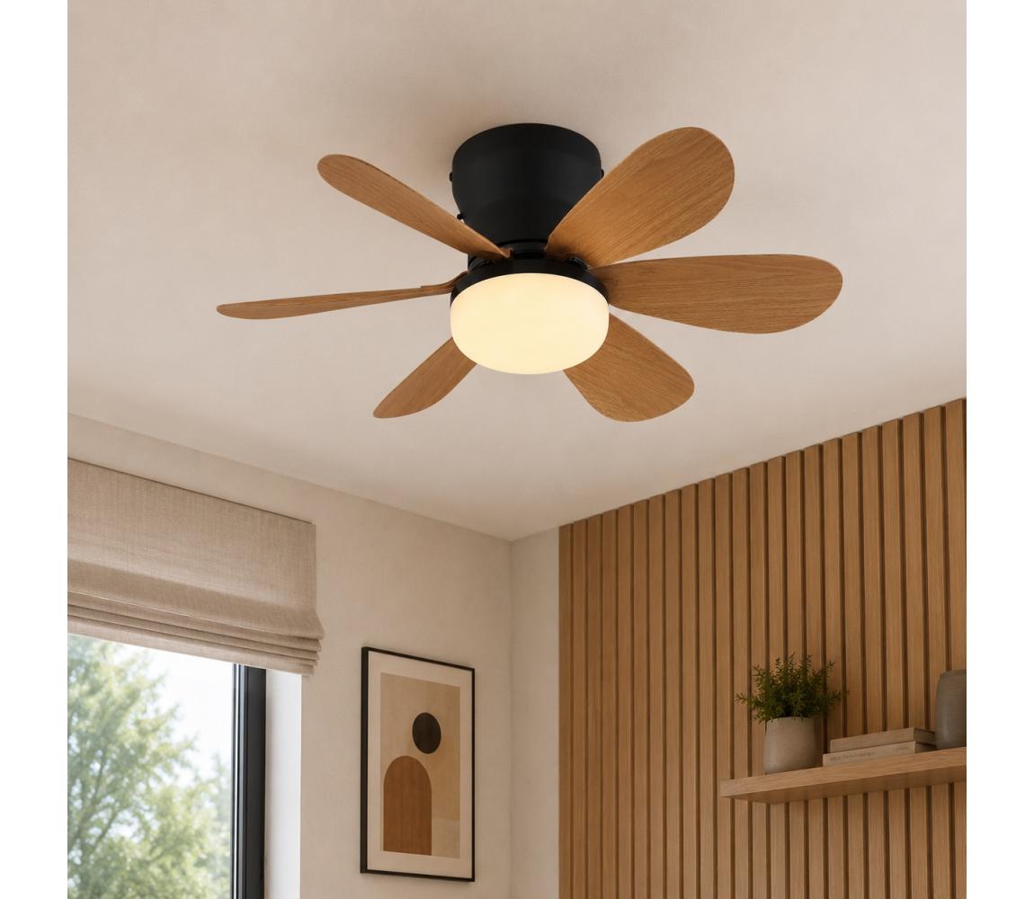 Globo 03625H - LED stmievateľný stropný látor DELORES, LED 5W, 230V, 2700–6500K, hnedý, s diaľkovým ovládaním 03625H