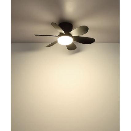 Globo - LED stmievateľný stropný ventilátor LED/5W/230V 2700-6500K čierny + diaľkové ovládanie