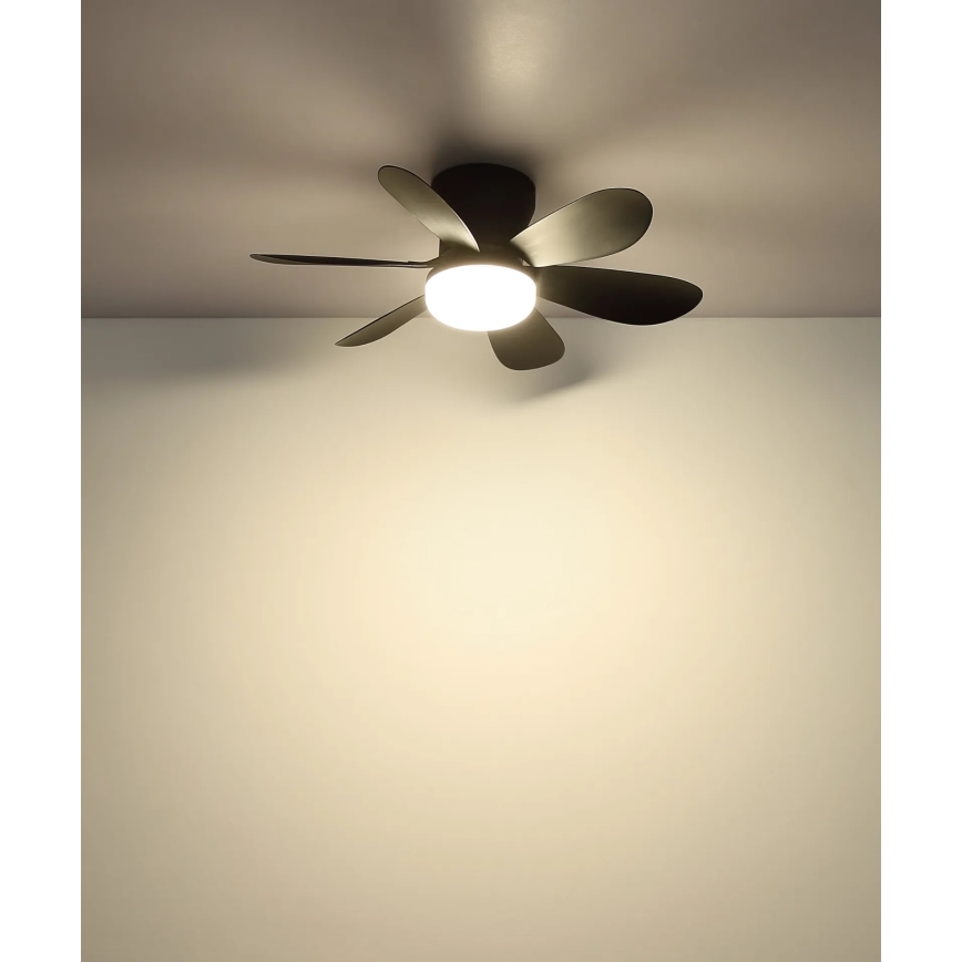 Globo - LED stmievateľný stropný ventilátor LED/5W/230V 2700-6500K čierny + diaľkové ovládanie