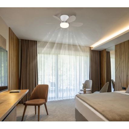 Globo - LED stmievateľný stropný ventilátor LED/5W/230V 2700-6500K béžový + diaľkové ovládanie