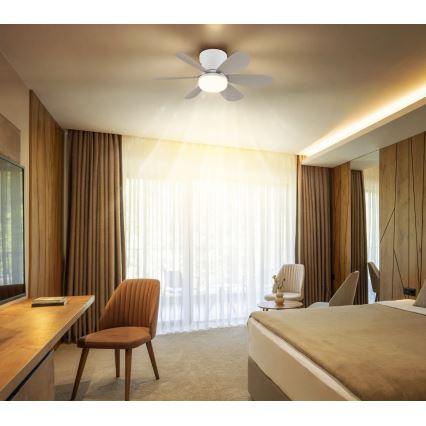 Globo - LED stmievateľný stropný ventilátor LED/5W/230V 2700-6500K béžový + diaľkové ovládanie