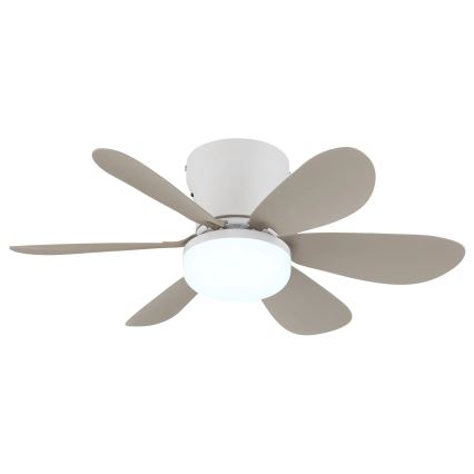 Globo - LED stmievateľný stropný ventilátor LED/5W/230V 2700-6500K béžový + diaľkové ovládanie