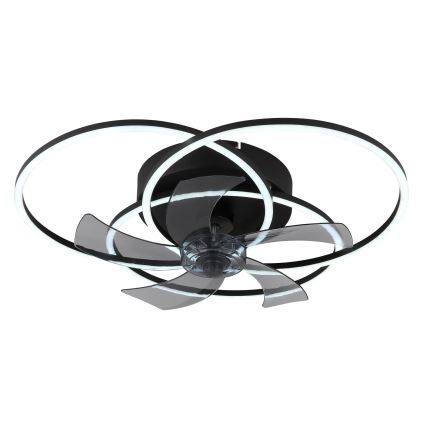 Globo - LED Stmievateľný stropný ventilátor LED/40W/230V 3000-6500K čierna + diaľkové ovládanie