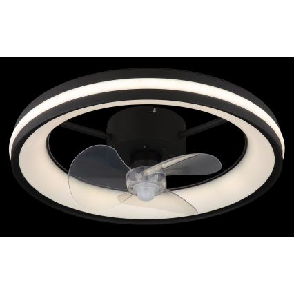 Globo - LED Stmievateľné stropné svietidlo s ventilátorom LED/30W/230V 2700-6500K čierna + diaľkové ovládanie