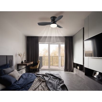 Globo - Stmievateľný stropný ventilátor LED/15W/230V 2700-6500K čierny + diaľkové ovládanie