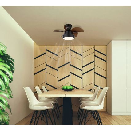 Globo - LED stmievateľný stropný ventilátor LED/22W/230V 3000/4500/6000K hnedý + diaľkové ovládanie