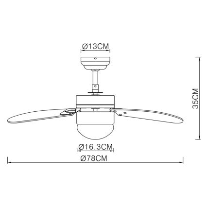 Globo - Stropný ventilátor 1xE14/60W/230V