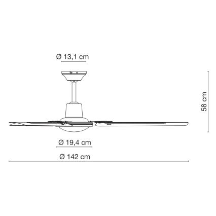 Globo 03806 - Stropný ventilátor FERRO