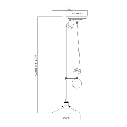 Globo - Luster na lanku 1xE27/60W/230V