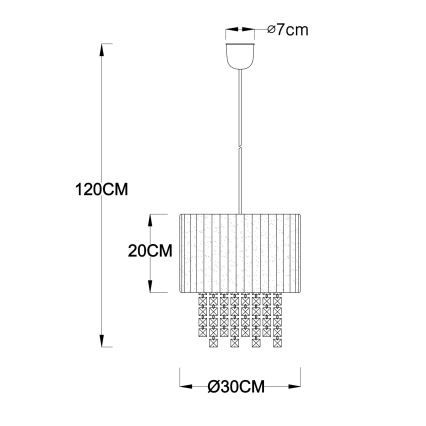 GLOBO 15098 - Závesné svietidlo PYRA 1xE27/60W/230V