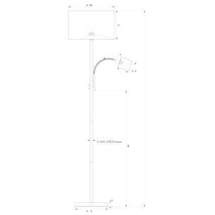 Globo - Stojacia lampa 1xE27/40W/230V + 1xE14/25W