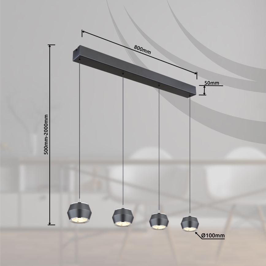 Globo - LED Luster na lanku 4xLED/6W/230V