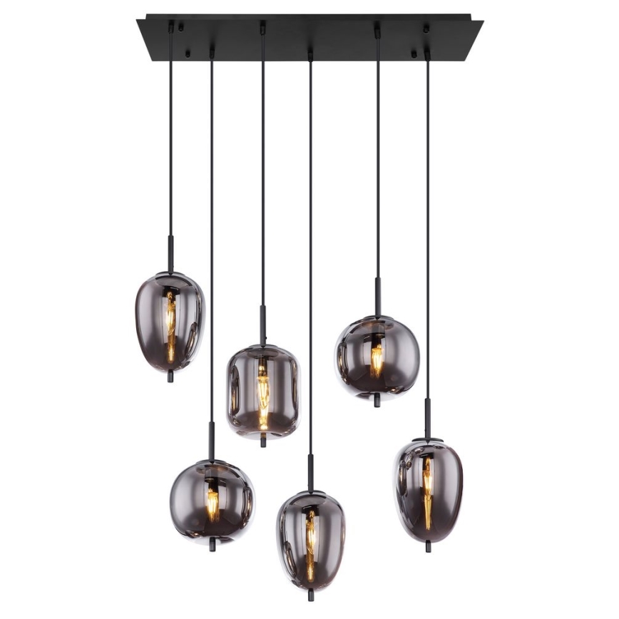 Globo - Luster na lanku 6xE14/40W/230V čierna
