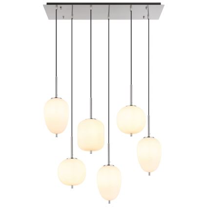 Globo - Luster na lanku 6xE14/40W/230V lesklý chróm