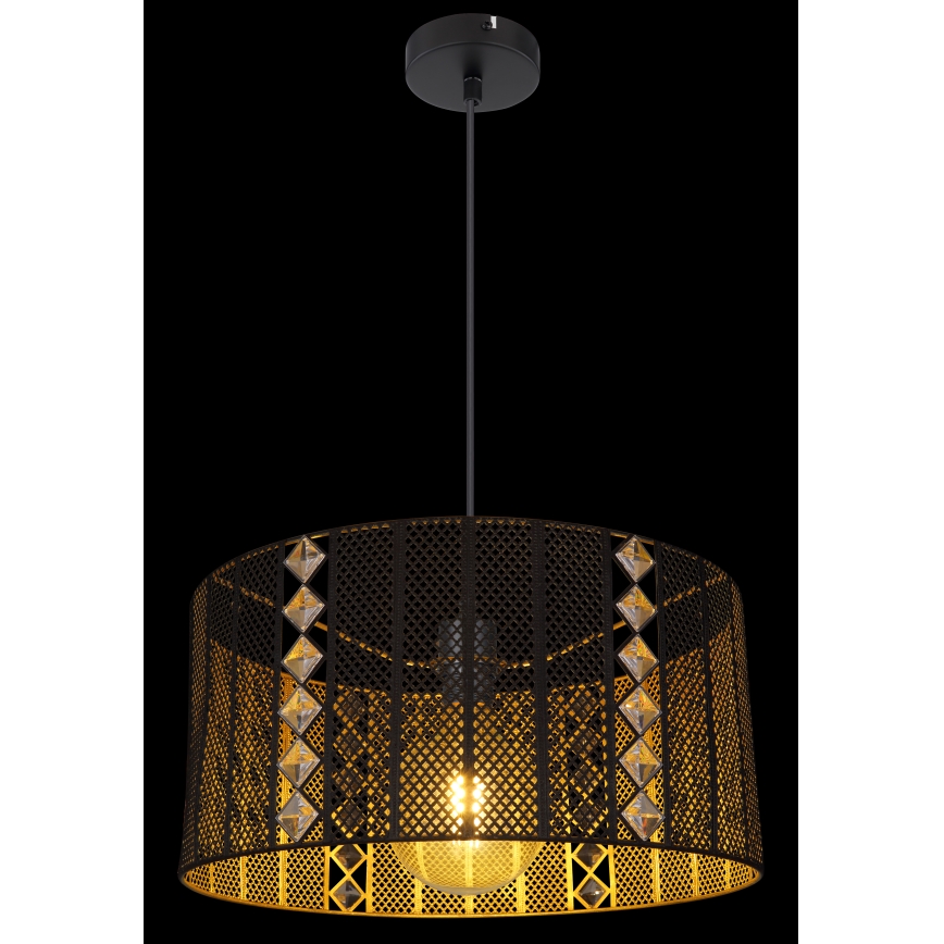 Globo - Luster na lanku 1xE27/60W/230V zlatá/čierna