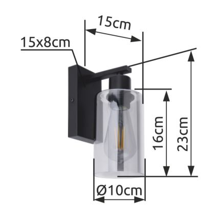 Globo - Nástenné svietidlo 1xE27/60W/230V čierna