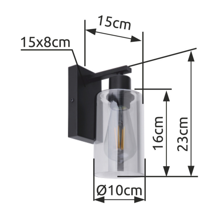 Globo - Nástenné svietidlo 1xE27/60W/230V čierna