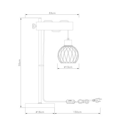 Globo - Stolná lampa 1xE27/15W/230V