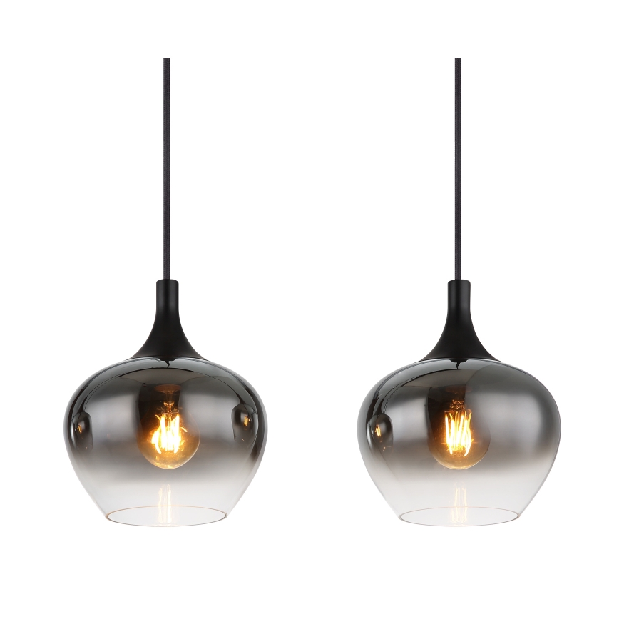 Globo - Závesný luster na lanku 4xE27/40W/230V čierna