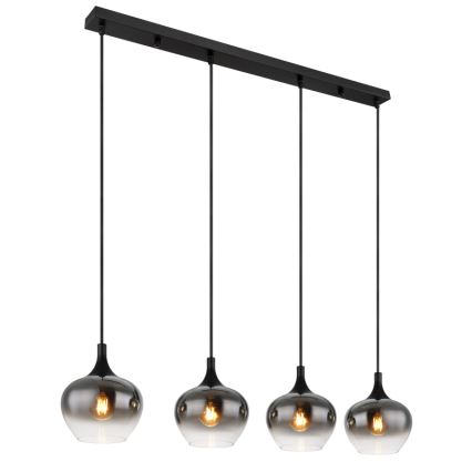 Globo - Závesný luster na lanku 4xE27/40W/230V čierna