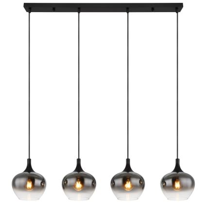 Globo - Závesný luster na lanku 4xE27/40W/230V čierna