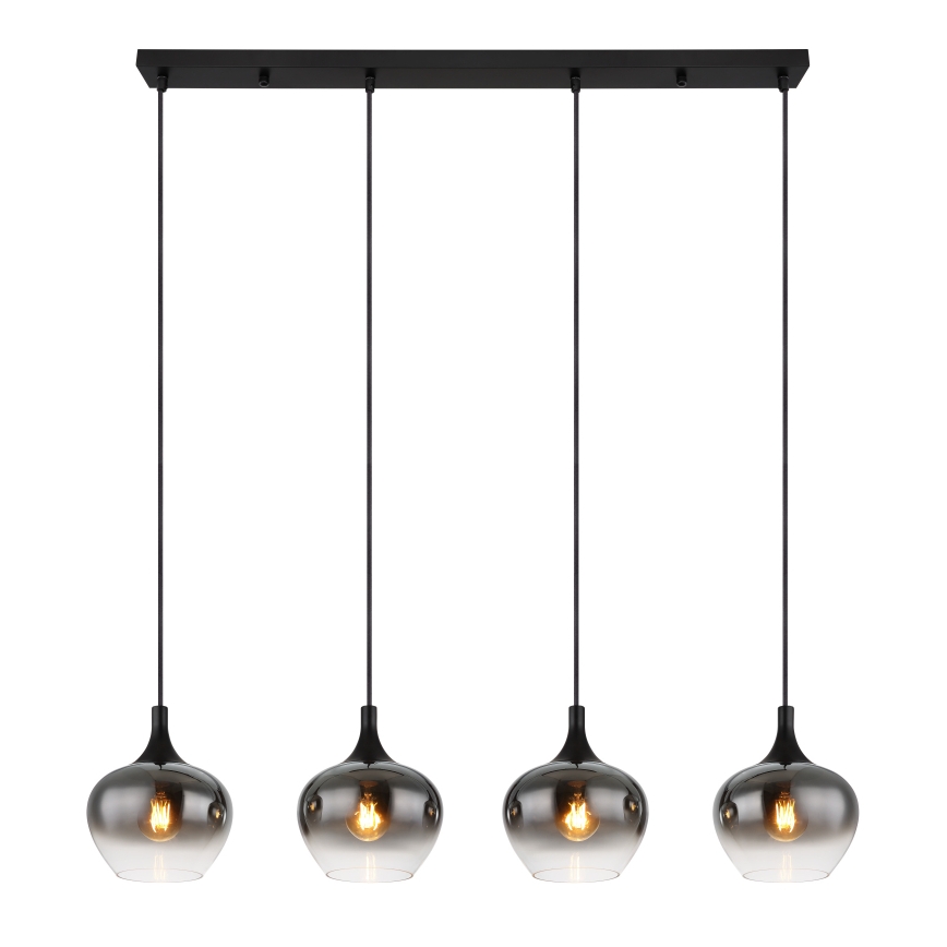 Globo - Závesný luster na lanku 4xE27/40W/230V čierna