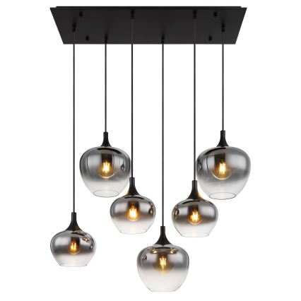 Globo - Luster na lanku 6xE27/40W/230V čierna