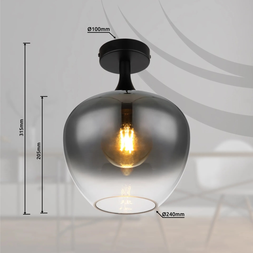 Globo - Stropné svietidlo 1xE27/40W/230V dymová