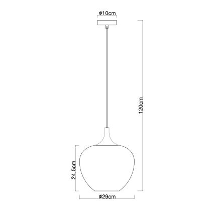 Globo - Luster na lanku 1xE27/60W/230V pr. 29 cm medená