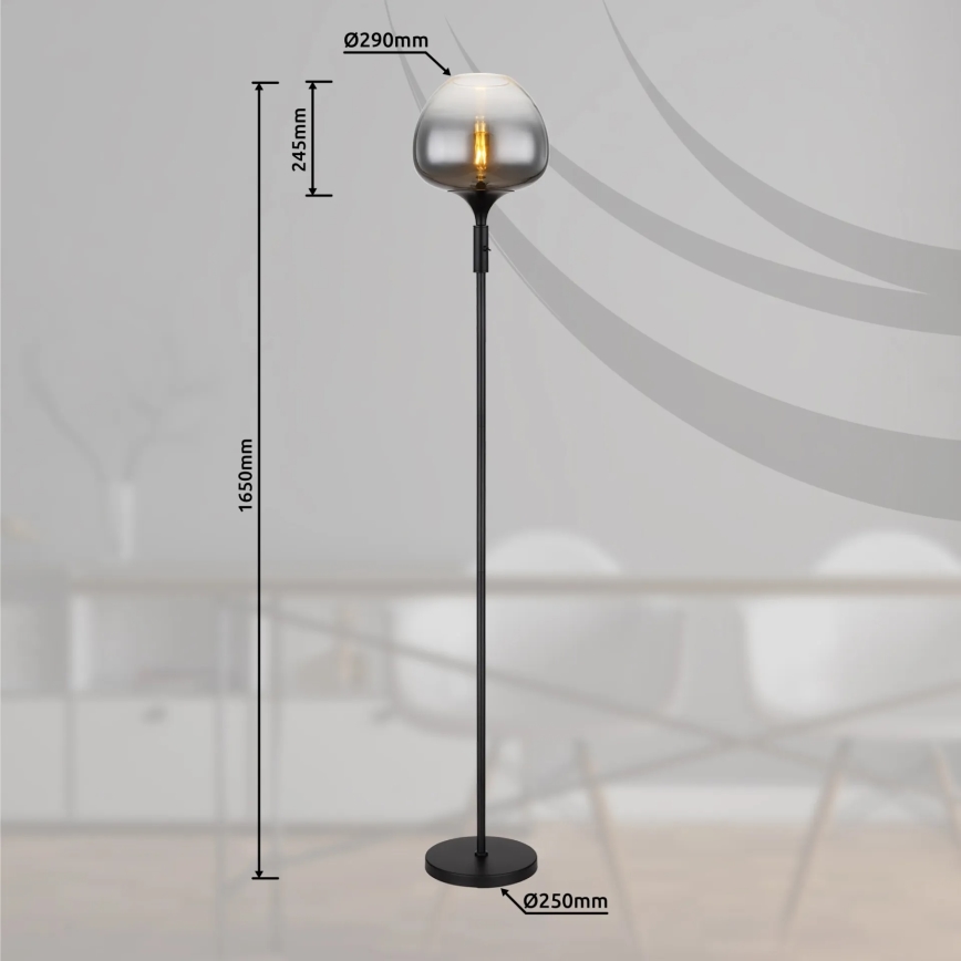 Globo - Stojacia lampa 1xE27/40W/230V čierna