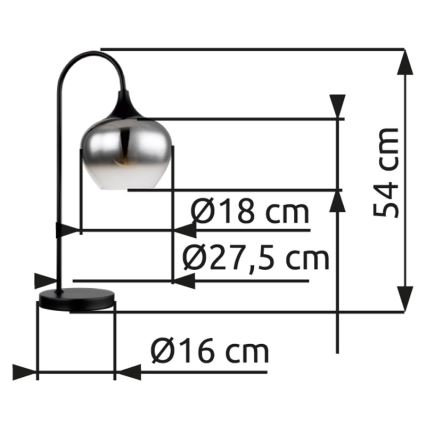 Globo - Stolná lampa 1xE27/40W/230V čierna