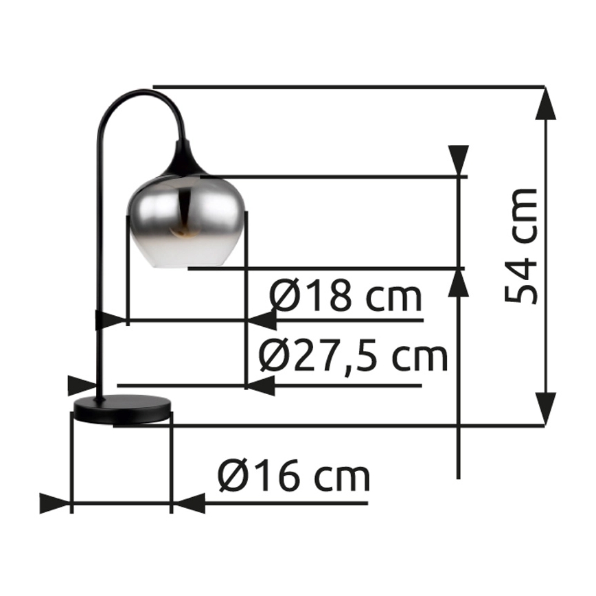 Globo - Stolná lampa 1xE27/40W/230V čierna