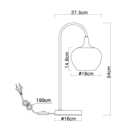 Globo - Stolná lampa 1xE27/40W/230V medená