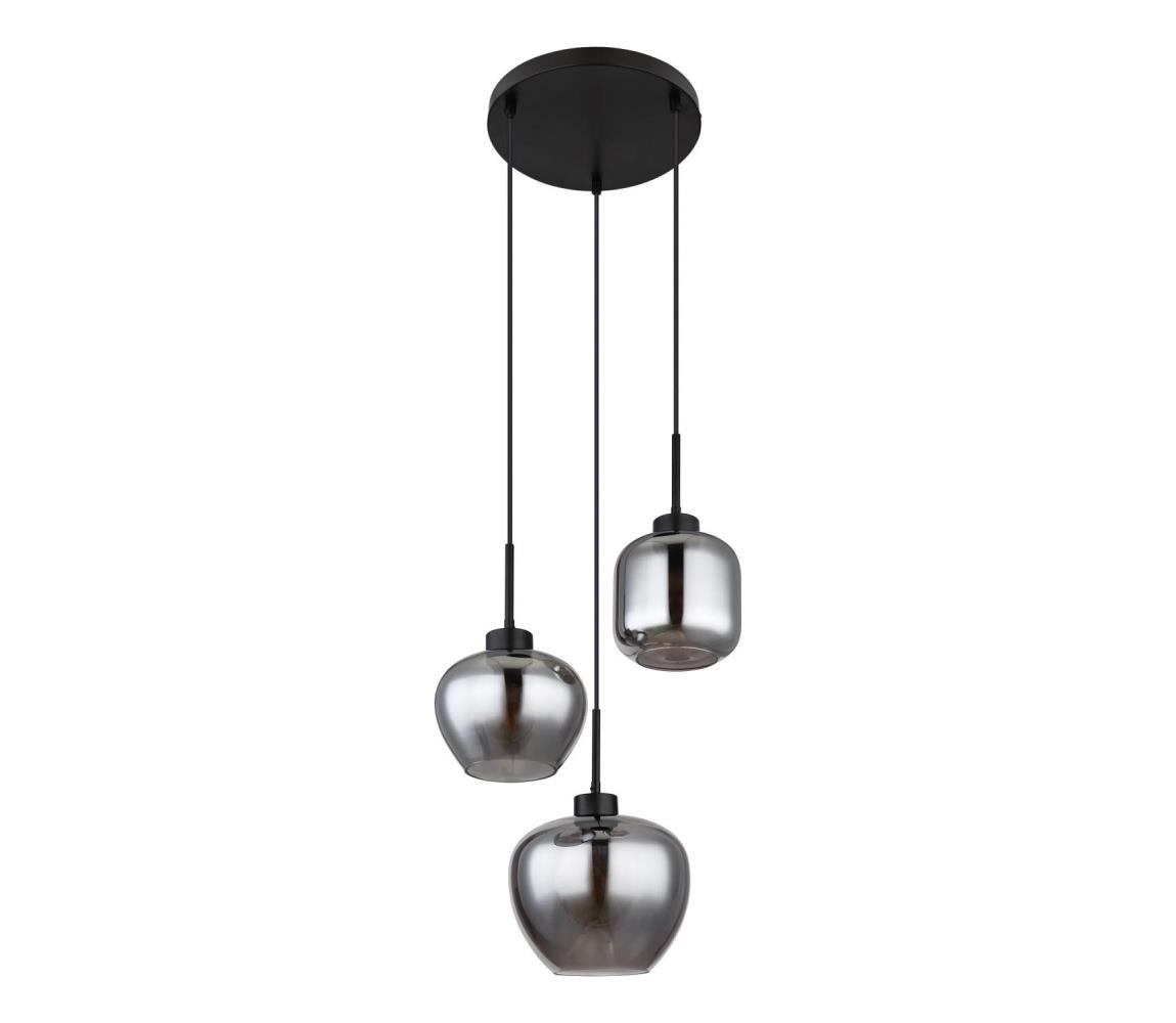 Globo 15549-3SH - Závesné svietidlo s lankom matné 3xE27/40W/230V čierne 15549-3SH
