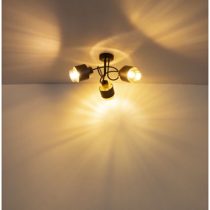 Globo - Prisadený luster 3xE27/40W/230V čierna/bronzová
