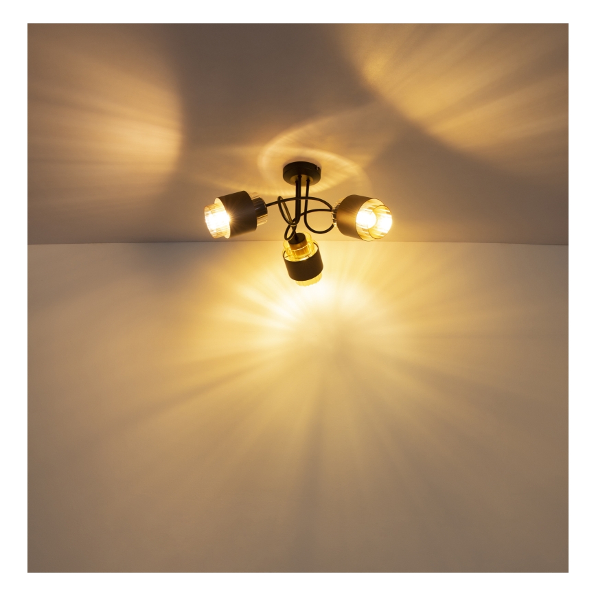 Globo - Prisadený luster 3xE27/40W/230V čierna/bronzová
