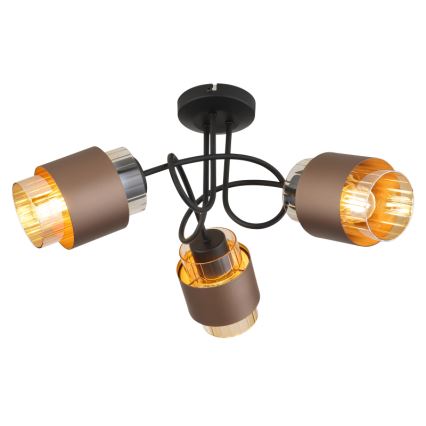 Globo - Prisadený luster 3xE27/40W/230V čierna/bronzová