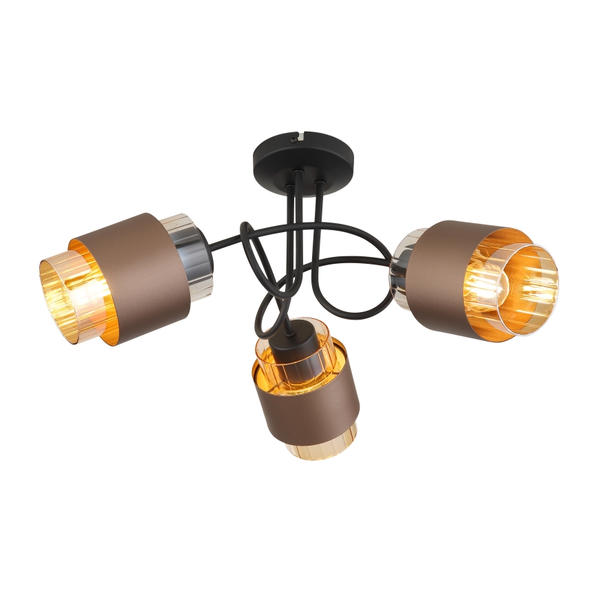 Globo - Prisadený luster 3xE27/40W/230V čierna/bronzová