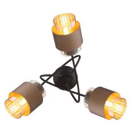 Globo - Prisadený luster 3xE27/40W/230V čierna/bronzová