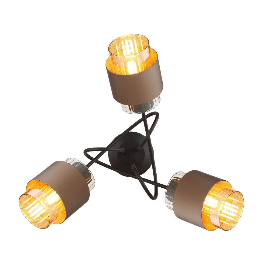 Globo - Prisadený luster 3xE27/40W/230V čierna/bronzová