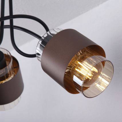Globo - Prisadený luster 3xE27/40W/230V čierna/bronzová