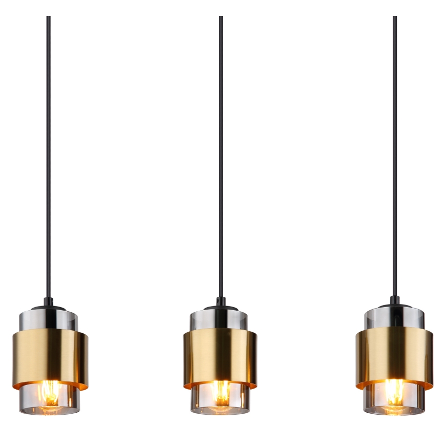 Globo - Závesný luster na lanku 5xE27/40W/230V čierna/mosadz