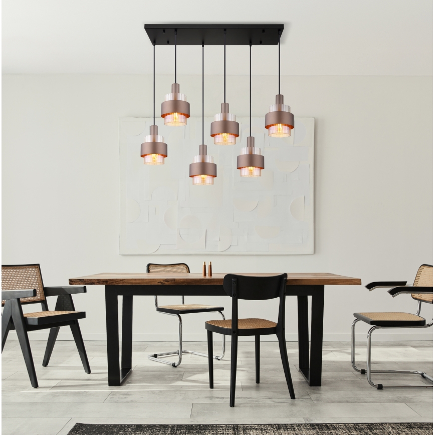 Globo - Závesný luster na lankách 6xE27/60W/230V