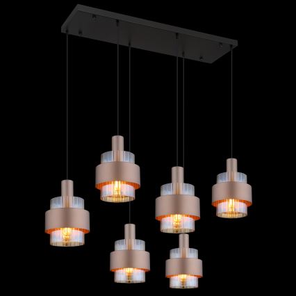 Globo - Závesný luster na lankách 6xE27/60W/230V